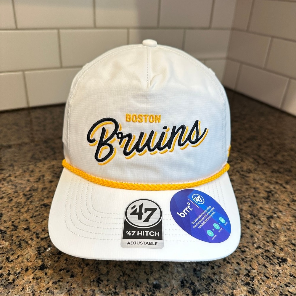 Boston Bruins '47 Hitch brrr° Cooling Snapback Hat White Adjustable New